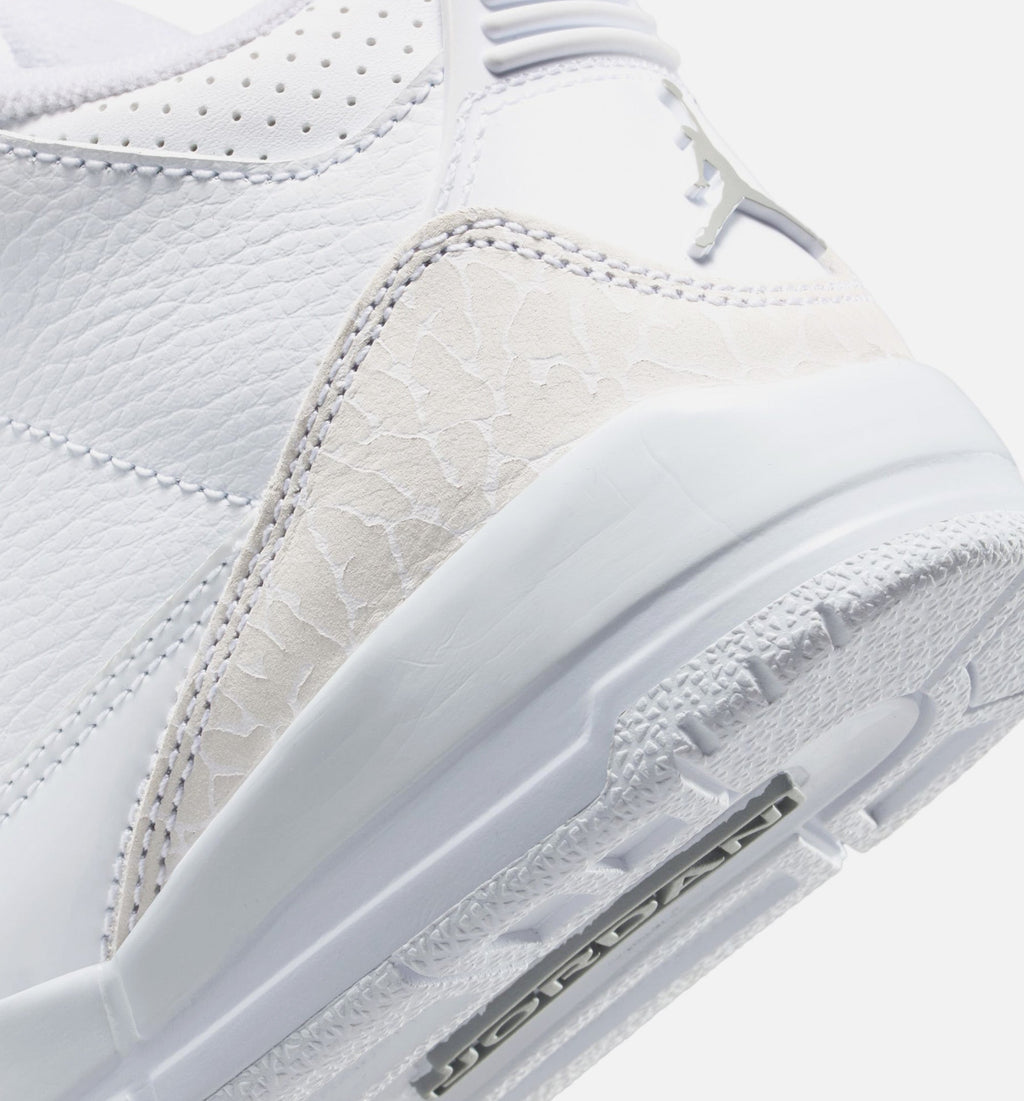 Air Jordan 3 Retro White and Silver Preschool Sneakers