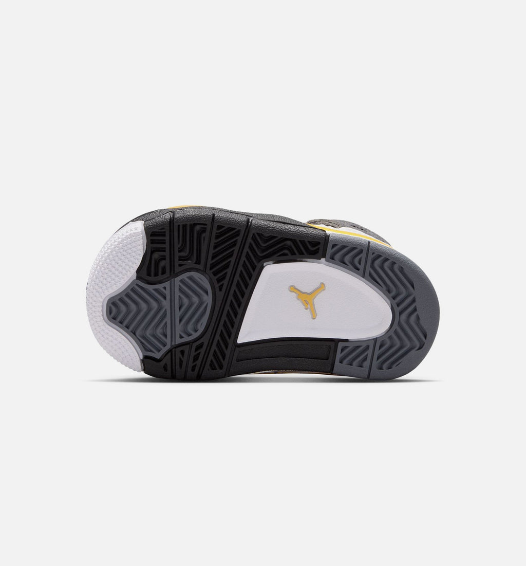 Air Jordan 4 Retro Rare Air Tour Yellow Infant/Toddler Lifestyle Shoe - White/Dark Blue Grey/Black/Tour Yellow
