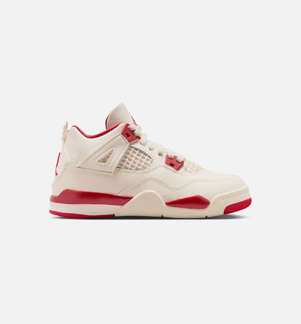 Air Jordan 4 Retro Valentine’s Day Preschool – Pale Ivory/Sierra Red/Tough Red