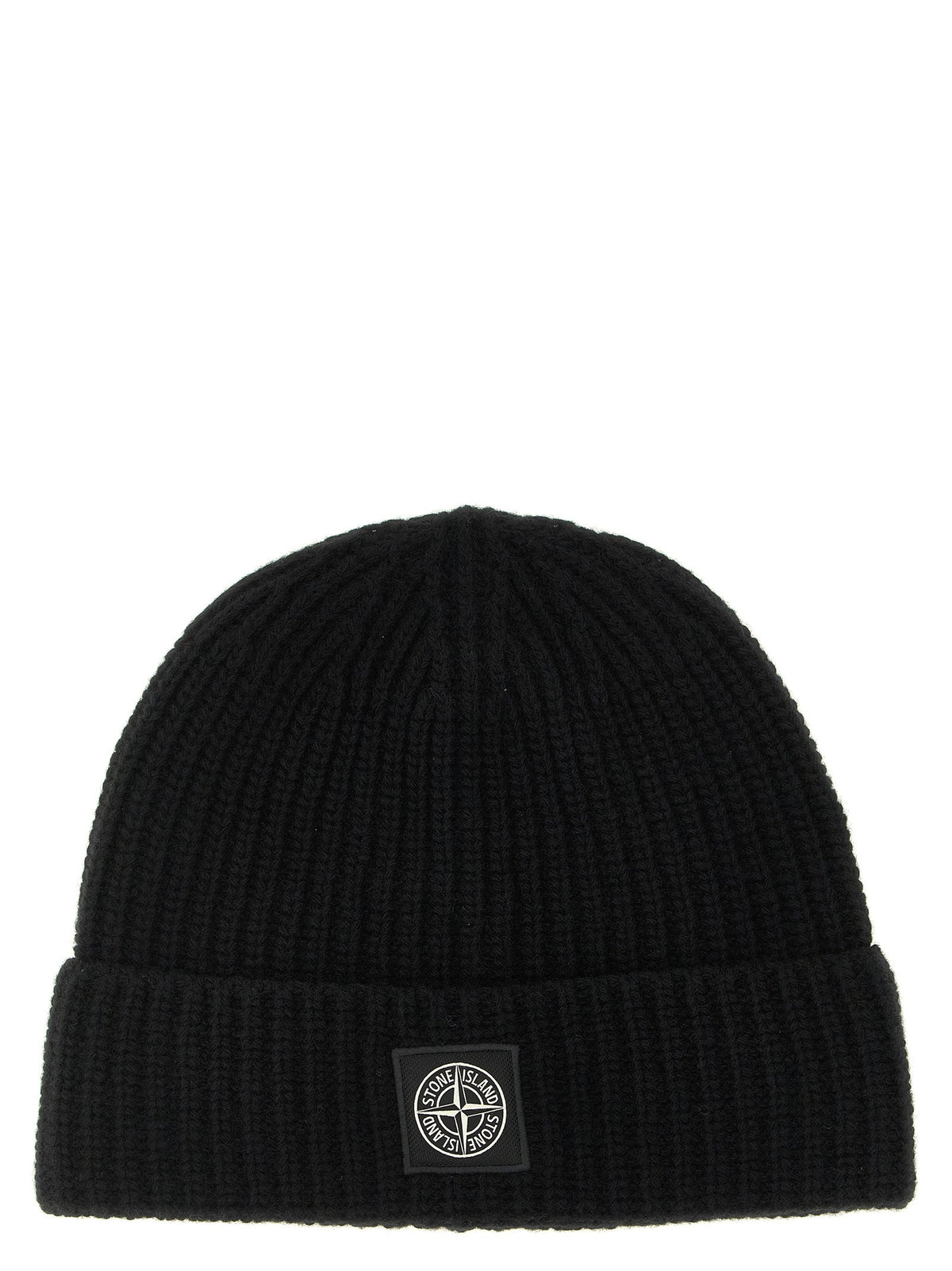 Stone Island Black Virgin Wool Beanie