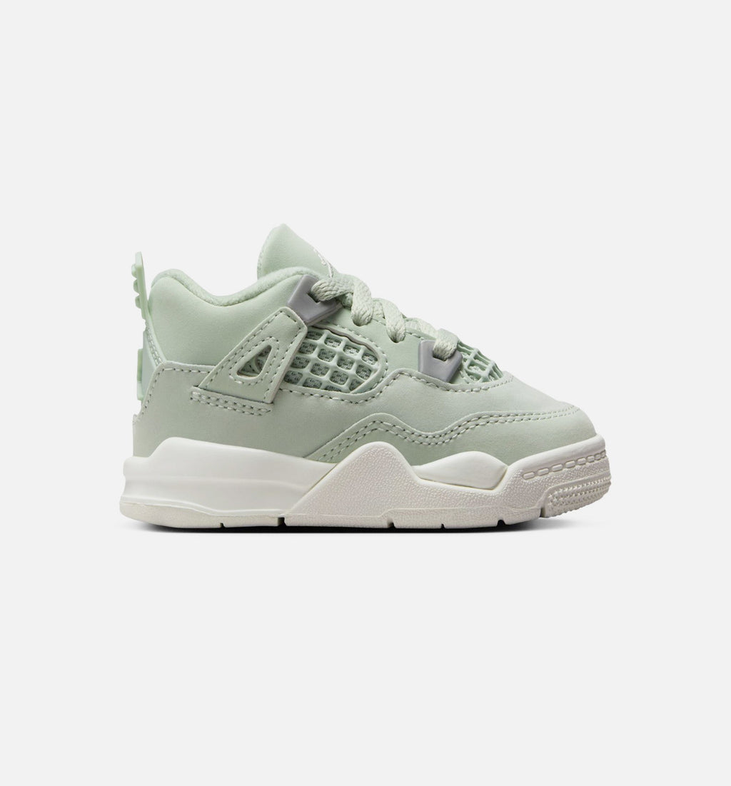 Air Jordan 4 Retro 'Abundance' - Infant/Toddler Lifestyle Sneaker (Seafoam/Sail/Metallic Silver)