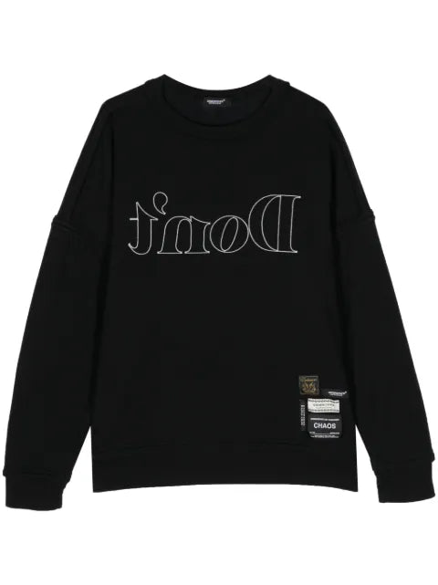 Undercover slogan-embroidered drop-shoulder sweatshirt