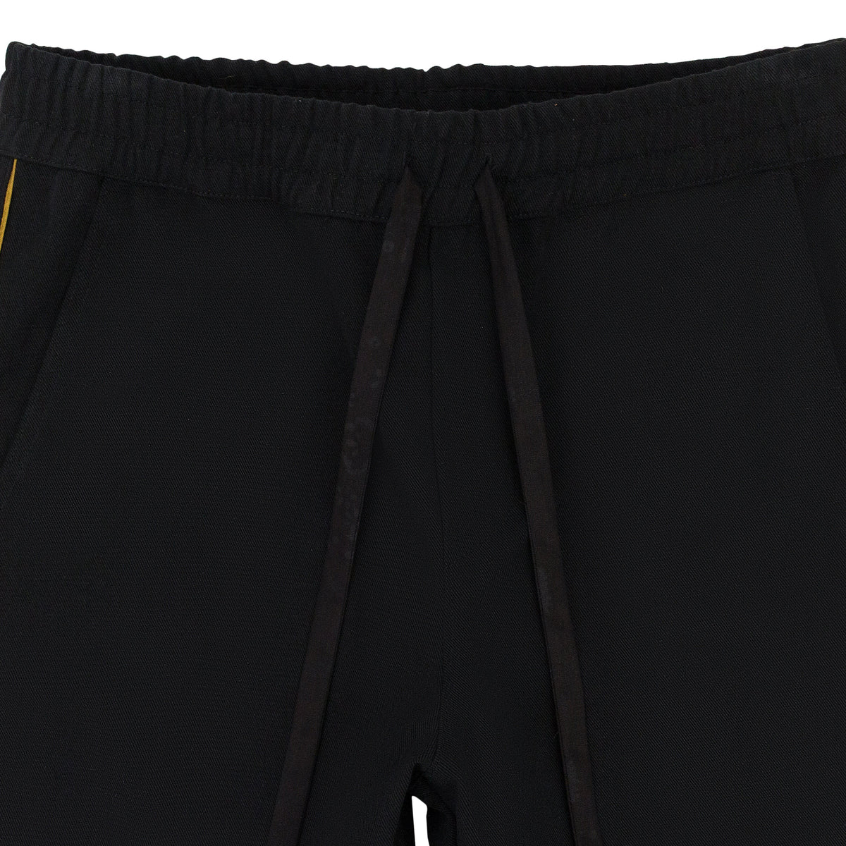 BLACK PIPED TWILL TRACK PANTS
