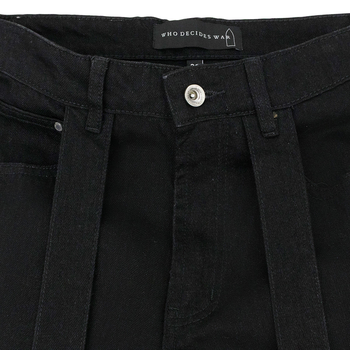BLACK WINGED LOGO BONDAGE PANTS