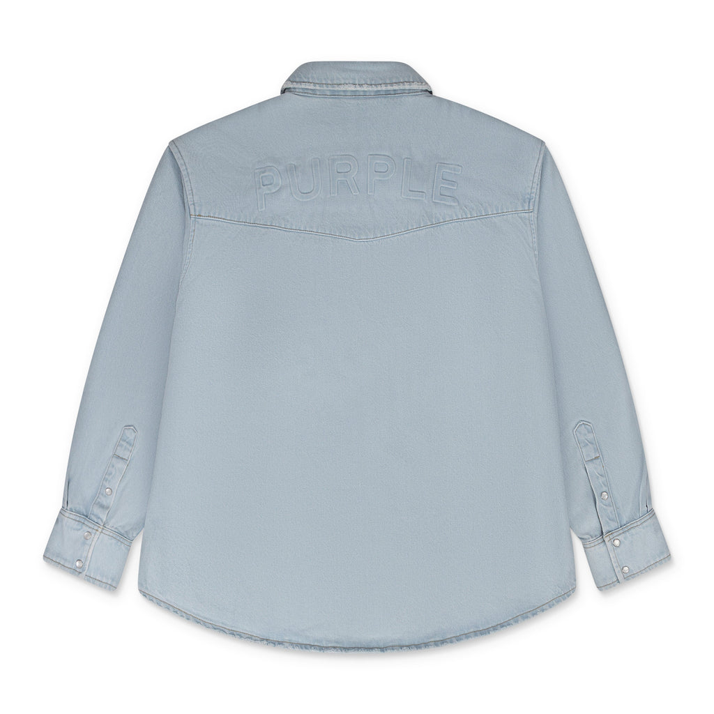 Light Indigo Oversized Western Shirt