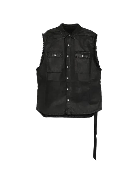 Rick Owens DRKSHDW Temple SL Tommy Jumbo outershirt in black 80oz deep black denim