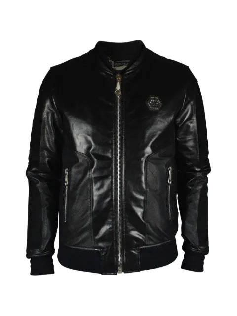 Philipp Plein logo-appliqué bomber jacket