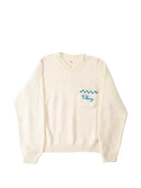 Cherry LA logo-embroidered V-neck sweater