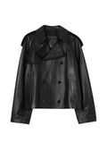 Burberry cropped leather Leadenham trench coat