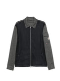 Moncler herringbone wool blend zip-up shirt