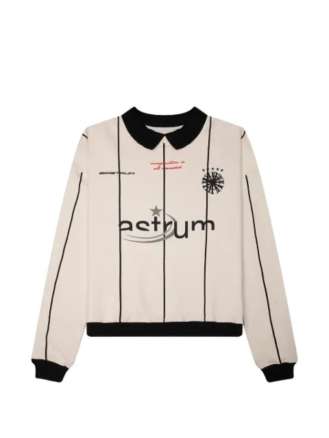 astrum Imagination pinstriped polo sweatshirt