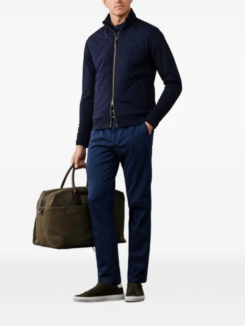 Hackett London quilted-panel zip-up sweatshirt