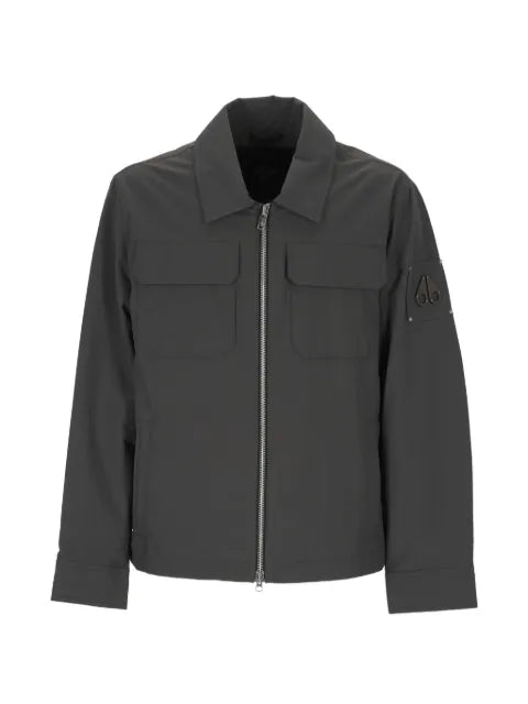 Moose Knuckles logo-patch zip-up jacket