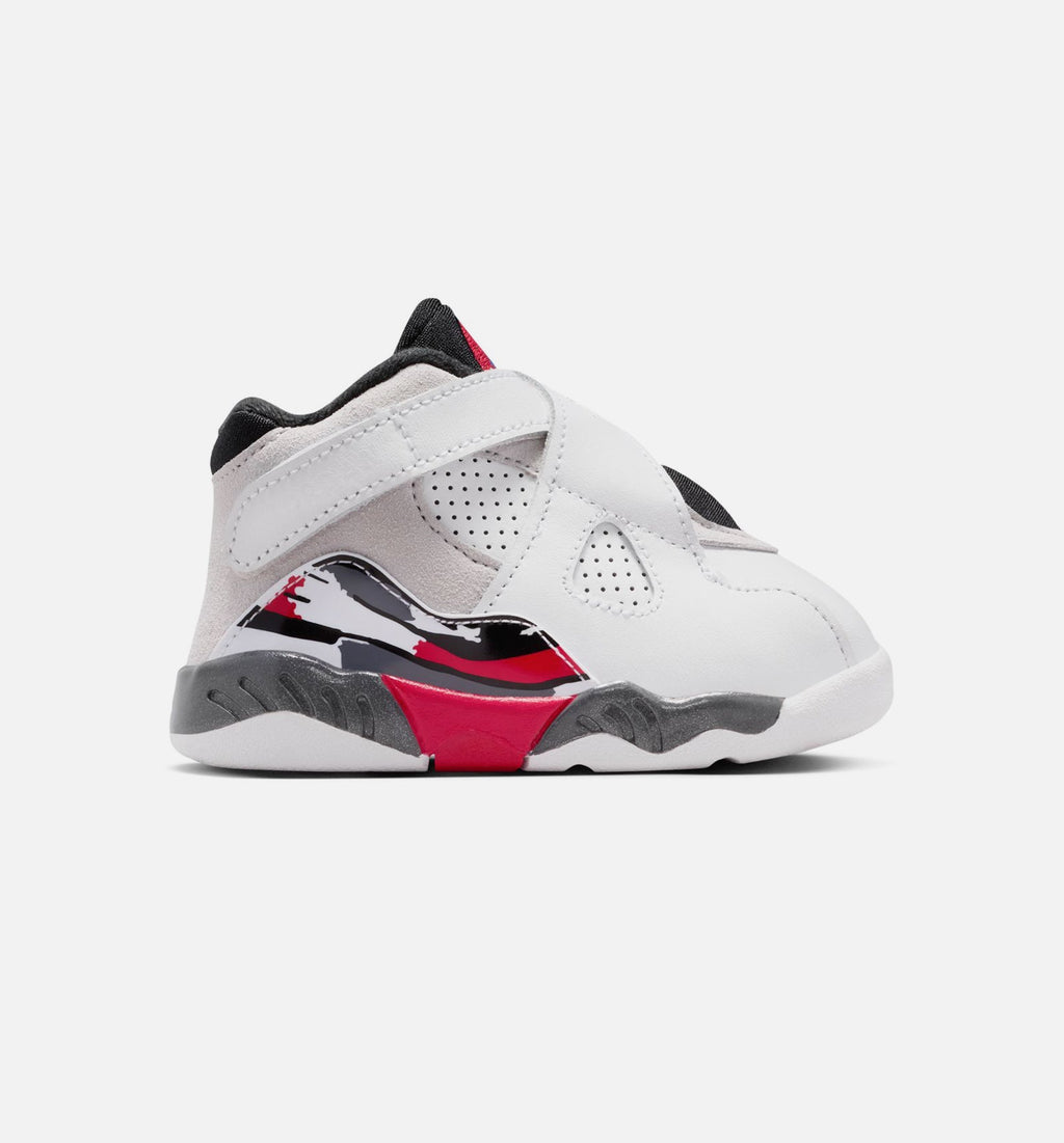 Air Jordan 8 Retro 'White and True Red' - Infant/Toddler Lifestyle Sneaker (White/Black/True Red)