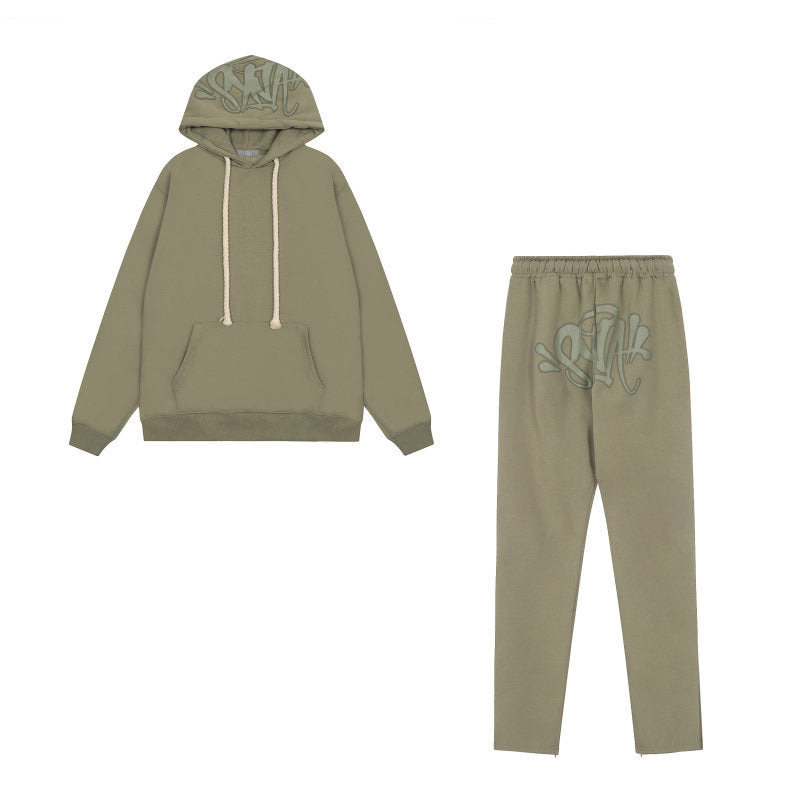 Syna World Graphic Fleece Hoodie Tracksuit Set (Sage Green)