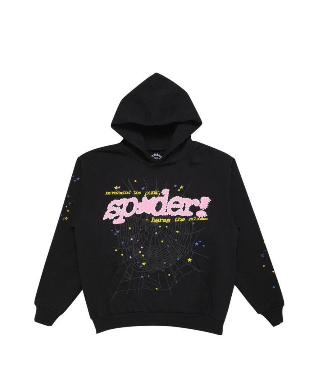 Sp5der Pink Hoodie Black