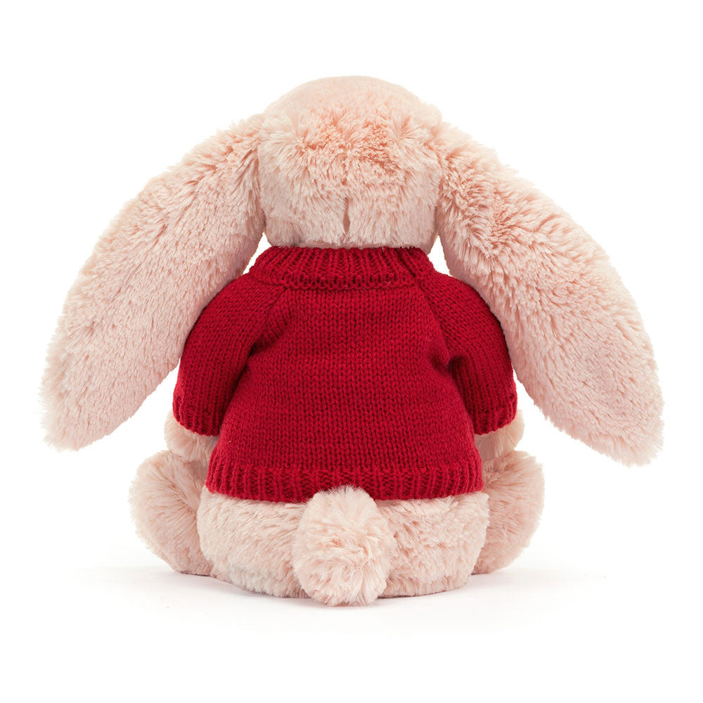 Bashful Blush Bunny with Personalized Red Jumper