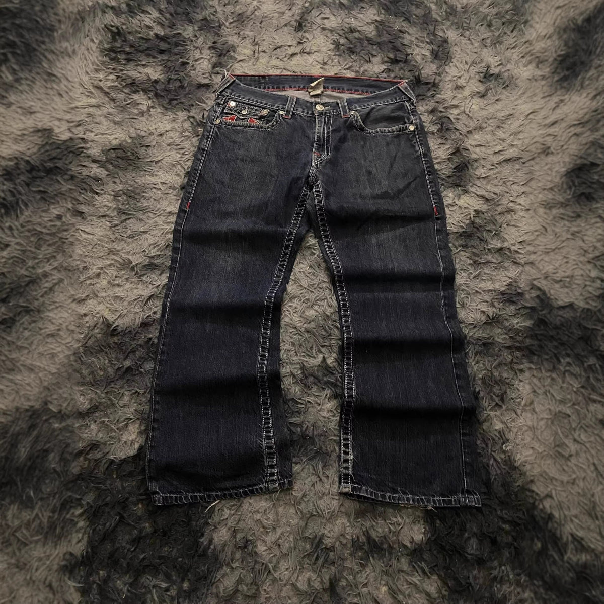 True Religion Vintage Horseshoe Embroidery Straight Jeans Women