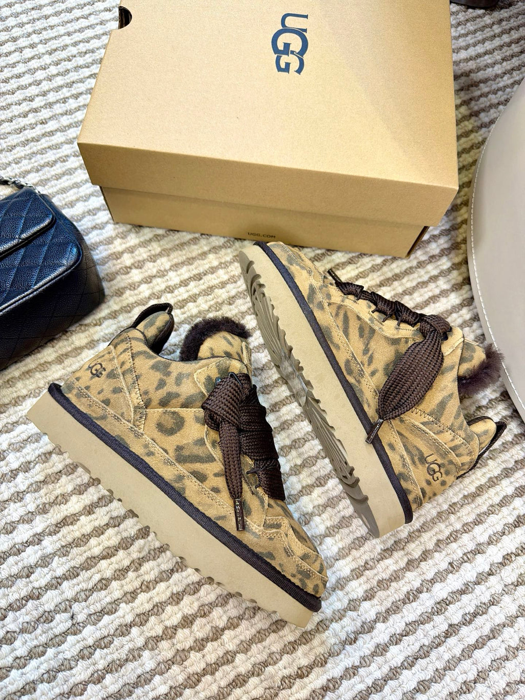UGG Leopard Mel Suede Mesh Low-Top Shoes