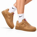 Nike Air Force 1 Low Tan Woven Unisex Sneakers Style 04