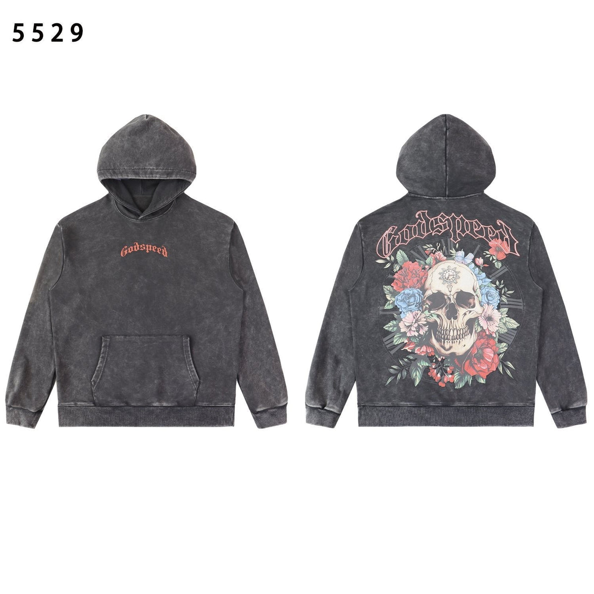 Godspeed Skull Rose Graphic Hoodie