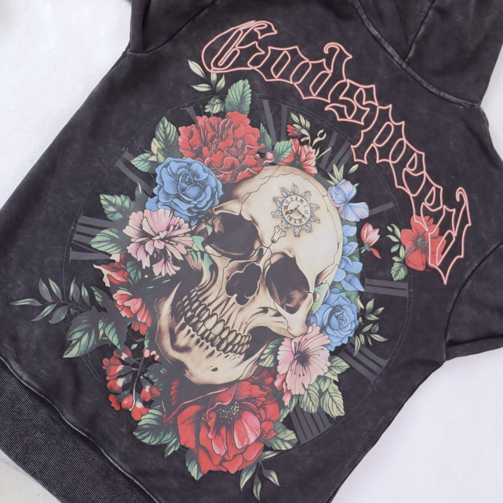 Godspeed Skull Rose Graphic Hoodie
