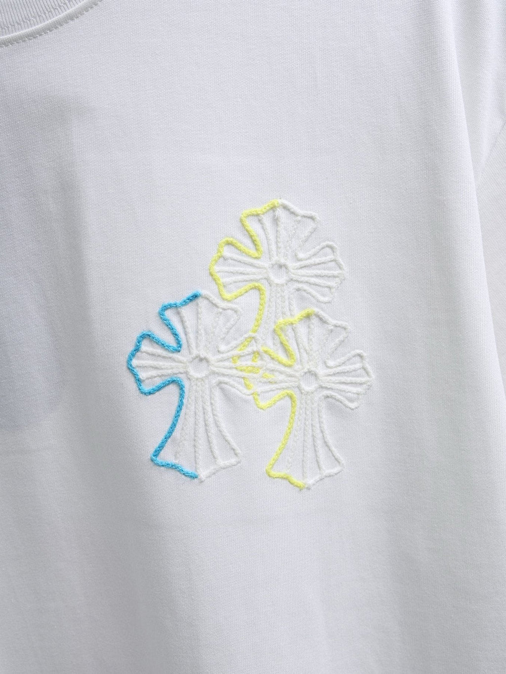 Chrome Hearts Floral Cross Embroidered T-Shirt