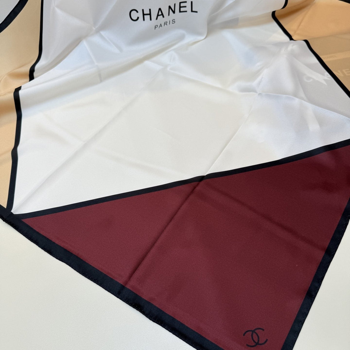 Chanel Geometric Color-Block Square Scarf