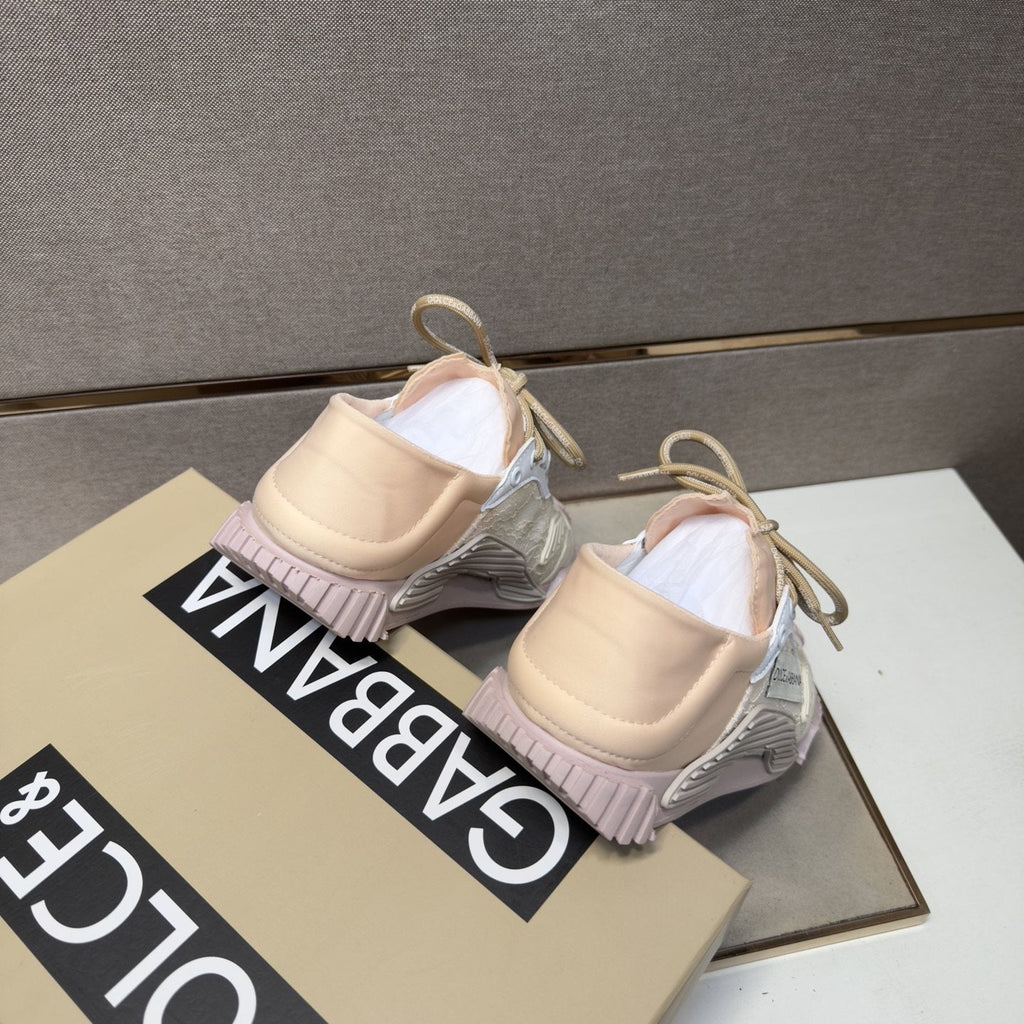 Dolce & Gabbana Cream Panel Low-Top Sneakers