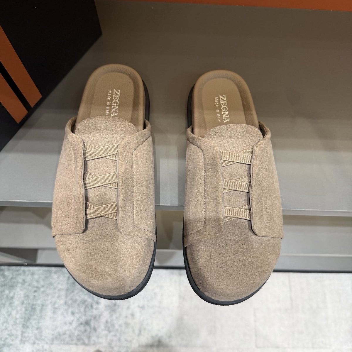 Zegna Men's Cutout Slide Sandals