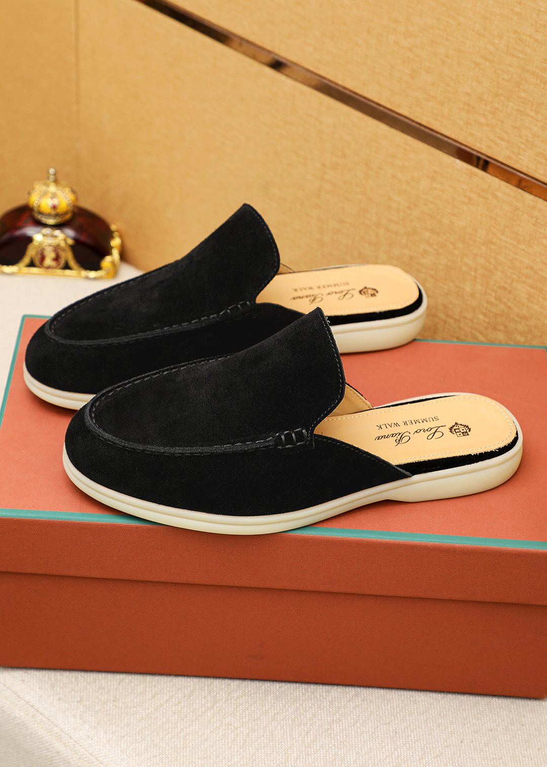 Loro Piana Suede Backless Loafers
