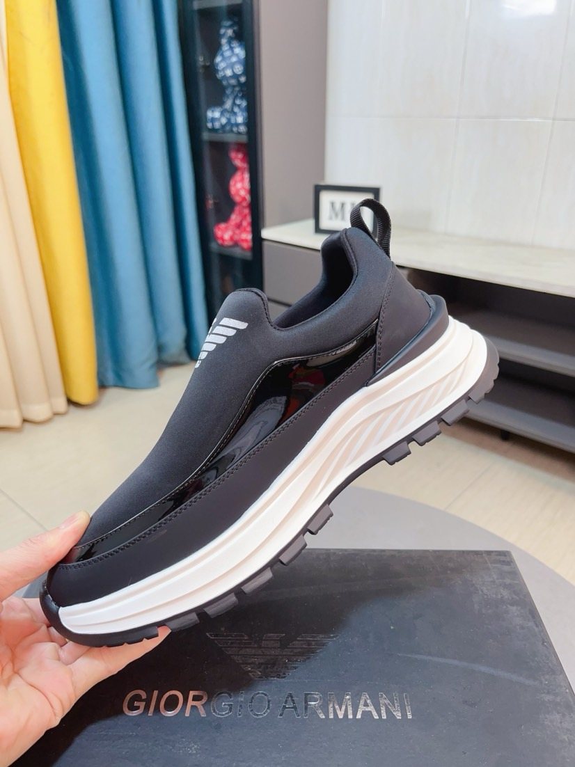 Armani Color-Block Slip-On Sneakers