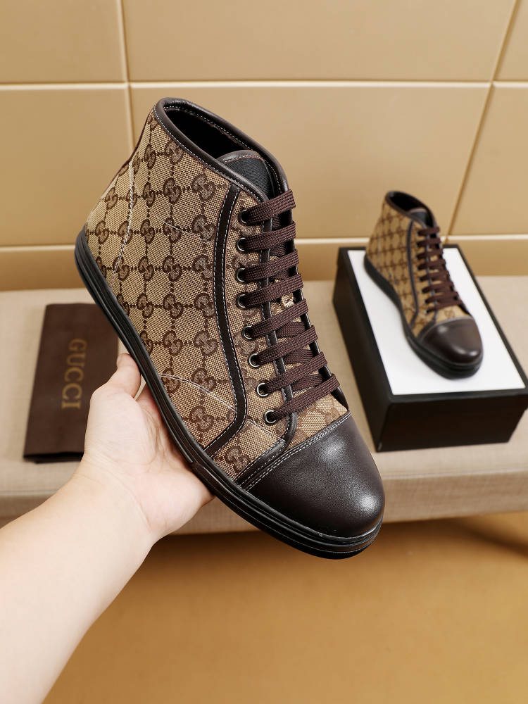 Gucci Men's Monogram High-Top Sneakers