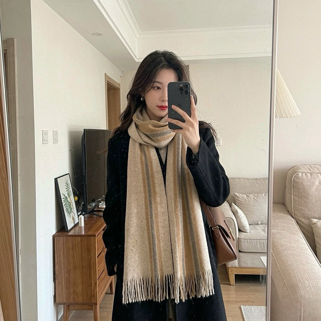 Loro Piana Striped Fringed Scarf