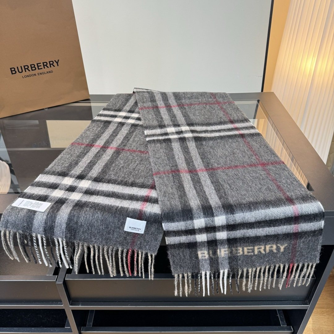 Burberry Fringed Plaid Scarf