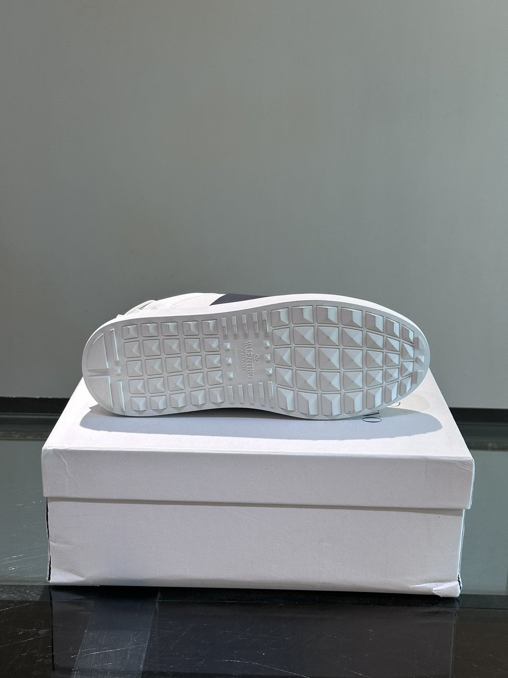 Valentino White Black Strap Low-Top Sneakers