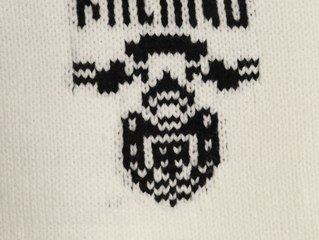Prada Milano Logo Crewneck Knit Sweater - Cream