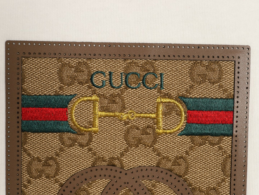 Gucci Monogram-Style Pocket-Patch Short-Sleeve T-Shirt - Cream